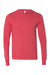 Bella + Canvas BC3512/3512 Mens Jersey Long Sleeve Hooded T-Shirt Hoodie Heather Red Flat Front