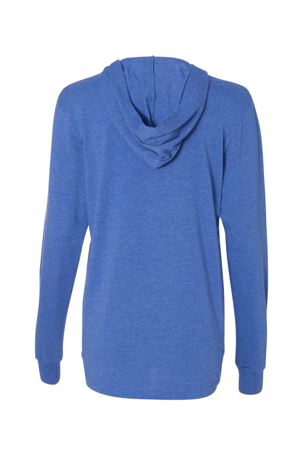 Bella + Canvas BC3512/3512 Mens Jersey Long Sleeve Hooded T-Shirt Hoodie Heather True Royal Blue Flat Back