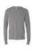 Bella + Canvas BC3512/3512 Mens Jersey Long Sleeve Hooded T-Shirt Hoodie Grey Flat Front