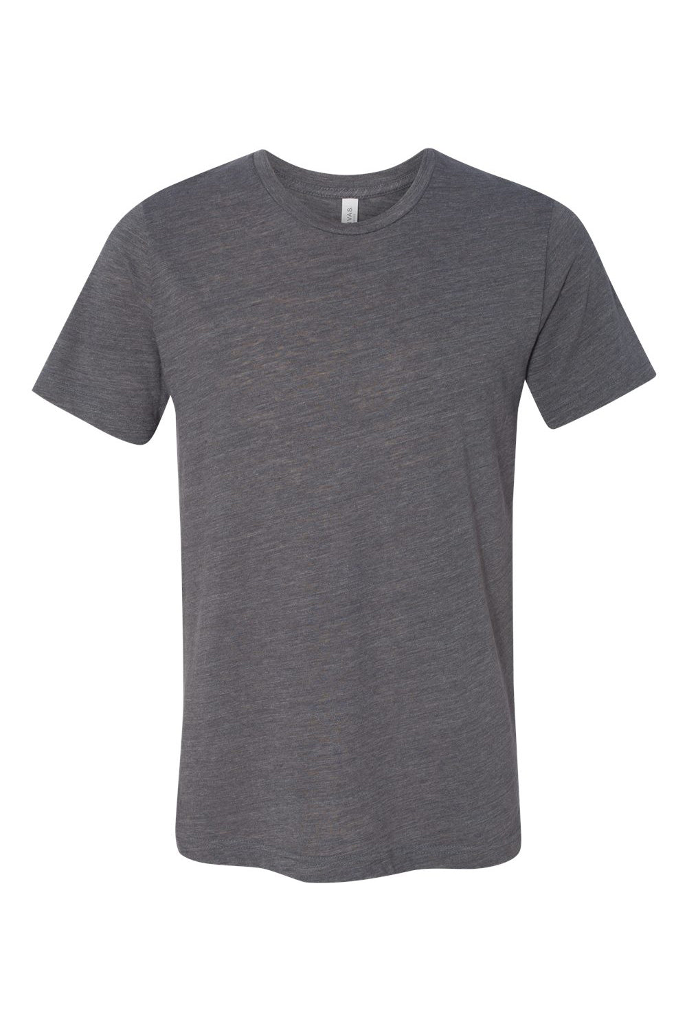 Bella + Canvas BC3650/3650 Mens Short Sleeve Crewneck T-Shirt Asphalt Grey Slub Flat Front