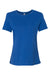 Bella + Canvas BC6400/6400 Womens Relaxed Jersey Short Sleeve Crewneck T-Shirt True Royal Blue Flat Front