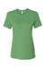 Bella + Canvas BC6400/B6400/6400 Womens Relaxed Jersey Short Sleeve Crewneck T-Shirt Leaf Green Flat Front