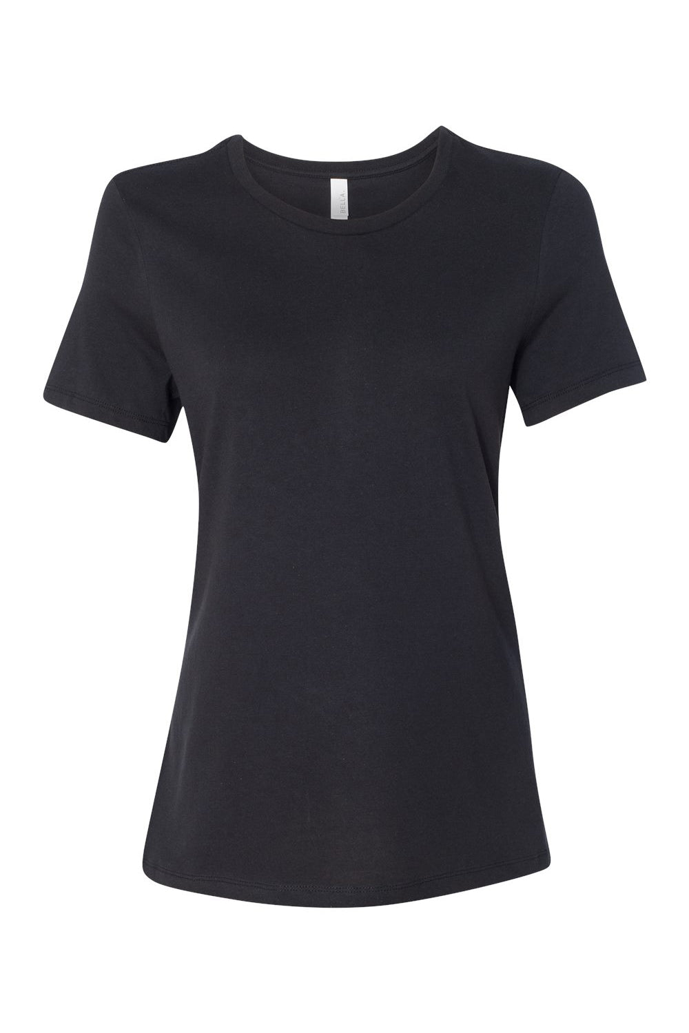 Bella + Canvas BC6400/B6400/6400 Womens Relaxed Jersey Short Sleeve Crewneck T-Shirt Vintage Black Flat Front