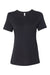 Bella + Canvas BC6400/6400 Womens Relaxed Jersey Short Sleeve Crewneck T-Shirt Vintage Black Flat Front
