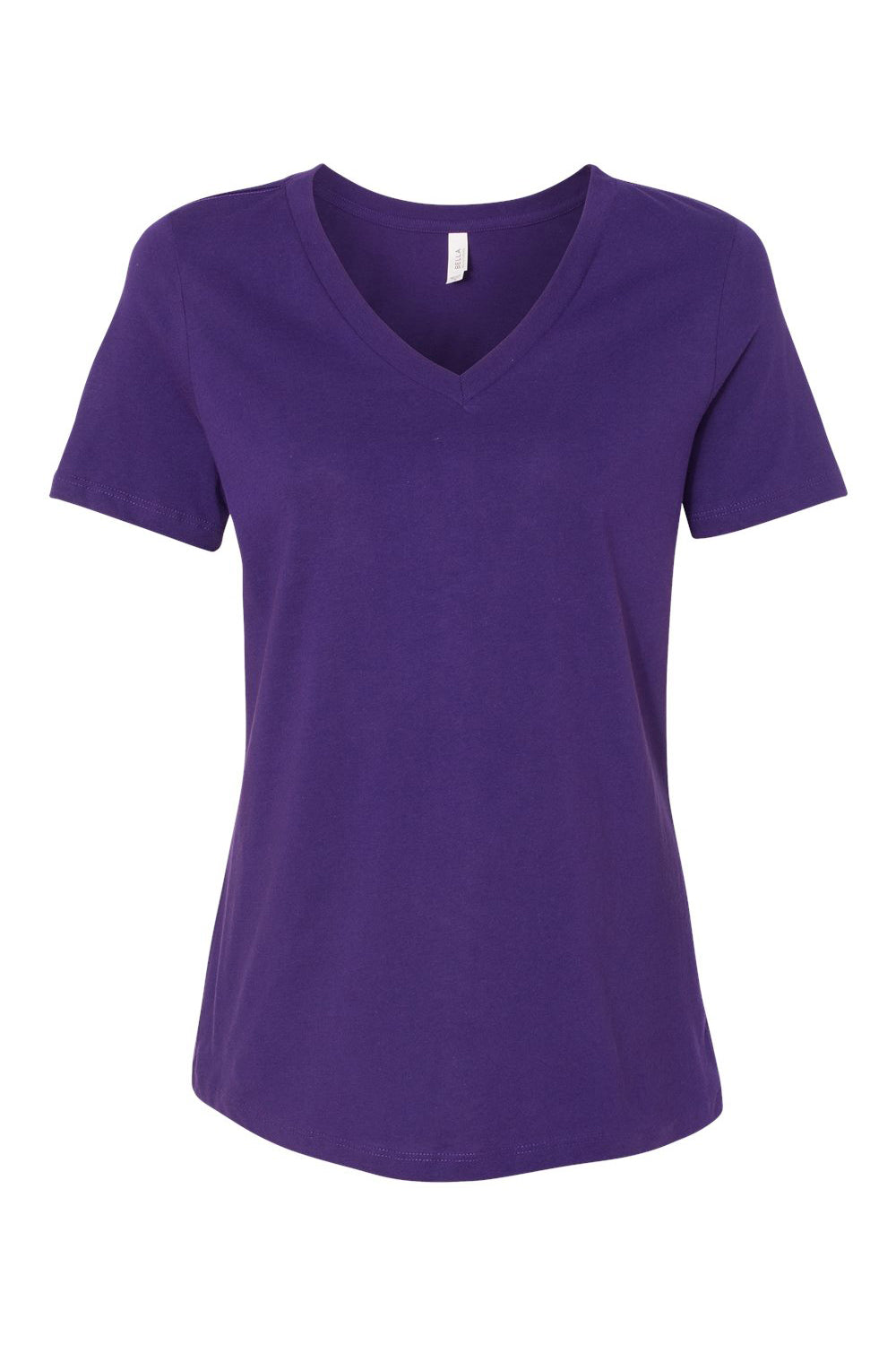 Bella + Canvas BC6405/6405 Womens Relaxed Jersey Short Sleeve V-Neck T-Shirt Team Purple Flat Front