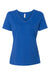 Bella + Canvas BC6405/6405 Womens Relaxed Jersey Short Sleeve V-Neck T-Shirt True Royal Blue Flat Front