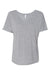 Bella + Canvas 8815 Womens Slouchy Short Sleeve V-Neck T-Shirt Heather Grey Flat Front