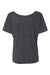Bella + Canvas BC8816/8816 Womens Slouchy Short Sleeve Wide Neck T-Shirt Charcoal Black Slub Flat Back