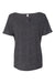 Bella + Canvas BC8816/8816 Womens Slouchy Short Sleeve Wide Neck T-Shirt Charcoal Black Slub Flat Front
