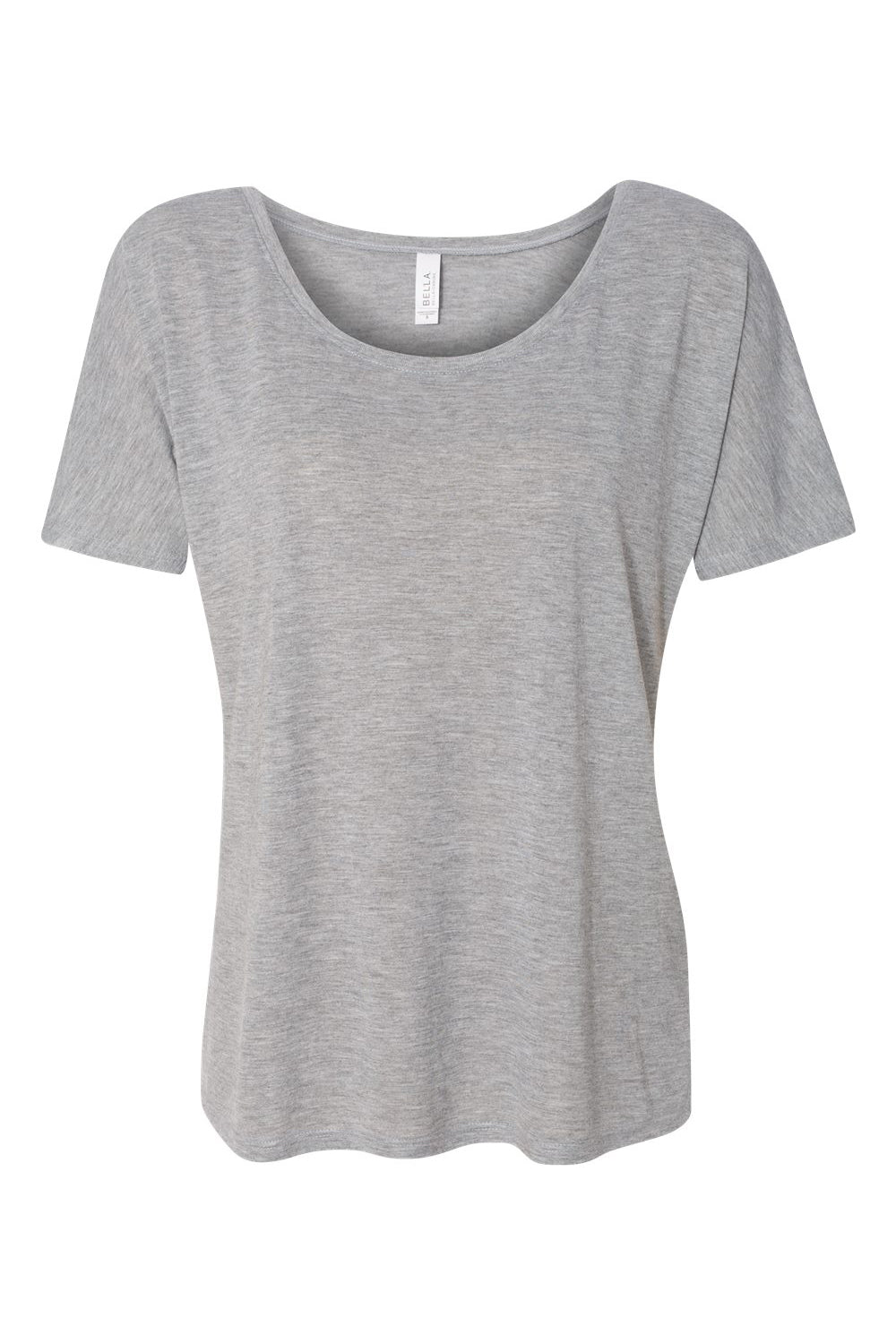 Bella + Canvas BC8816/8816 Womens Slouchy Short Sleeve Wide Neck T-Shirt Heather Grey Flat Front