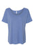 Bella + Canvas BC8816/8816 Womens Slouchy Short Sleeve Wide Neck T-Shirt Blue Triblend Flat Front