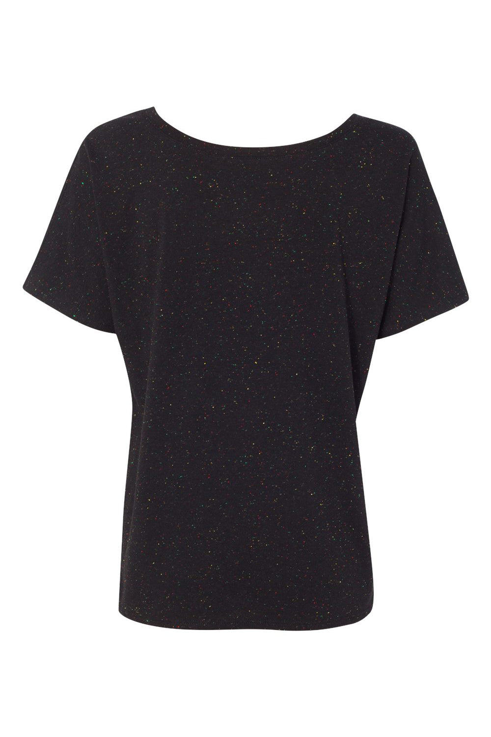 Bella + Canvas BC8816/8816 Womens Slouchy Short Sleeve Wide Neck T-Shirt Black Speckled Flat Back