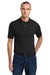 Jerzees 436MP Mens SpotShield Stain Resistant Short Sleeve Polo Shirt w/ Pocket Black Model Front