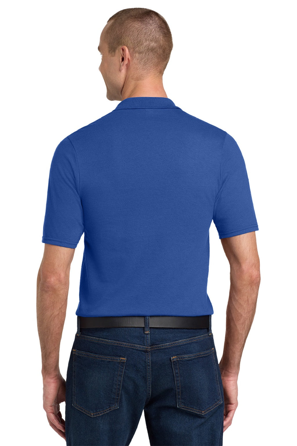Jerzees 436MP Mens SpotShield Stain Resistant Short Sleeve Polo Shirt w/ Pocket Royal Blue Model Back