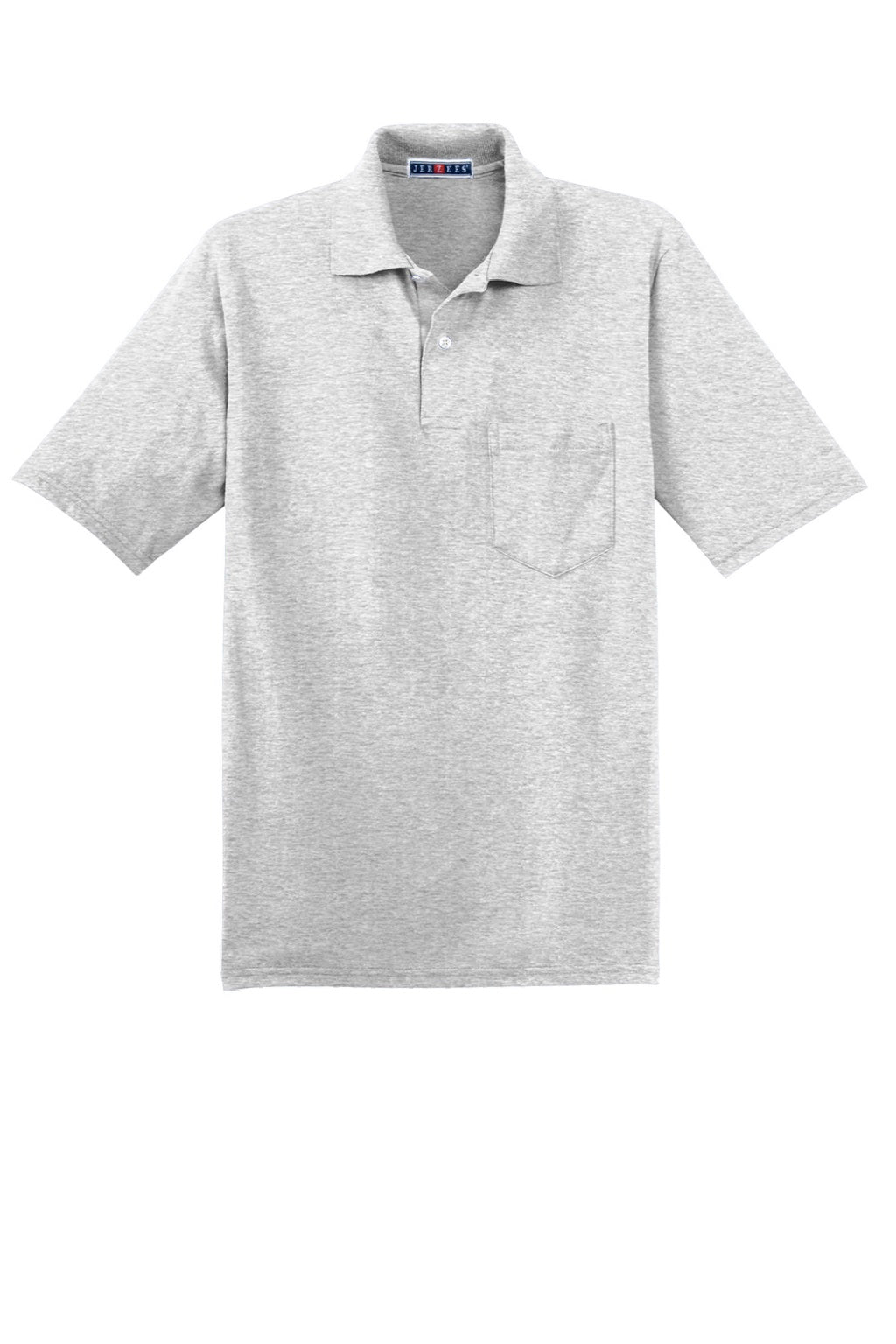 Jerzees 436MP Mens SpotShield Stain Resistant Short Sleeve Polo Shirt w/ Pocket Ash Grey Flat Front