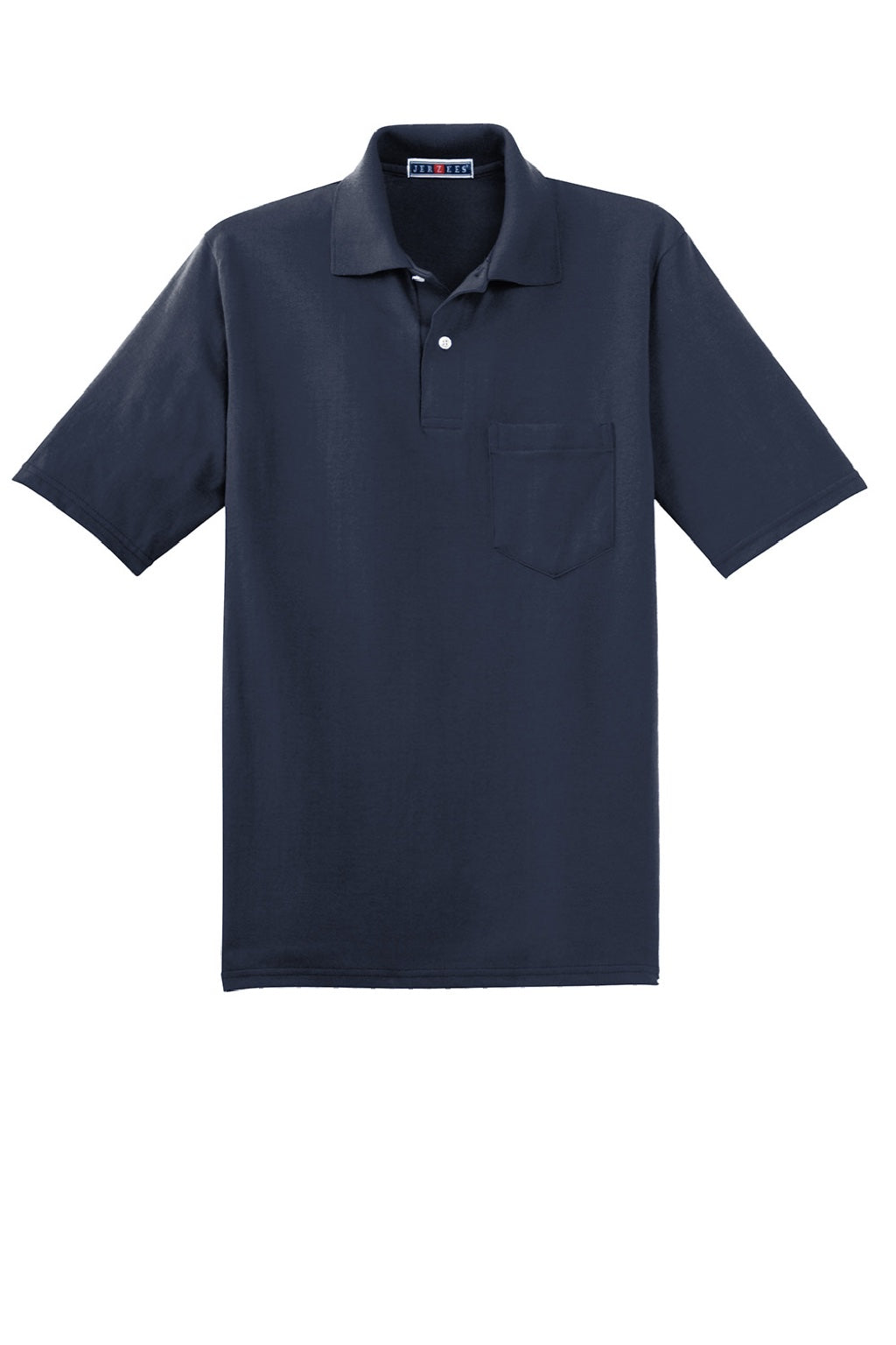 Jerzees 436MP Mens SpotShield Stain Resistant Short Sleeve Polo Shirt w/ Pocket Navy Blue Flat Front