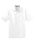 Jerzees 436MP Mens SpotShield Stain Resistant Short Sleeve Polo Shirt w/ Pocket White Flat Front