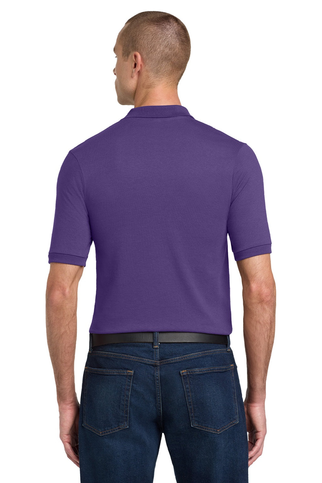 Jerzees 437M/437MSR Mens SpotShield Stain Resistant Short Sleeve Polo Shirt Deep Purple Model Back