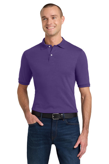 Jerzees 437M/437MSR Mens SpotShield Stain Resistant Short Sleeve Polo Shirt Deep Purple Model Front