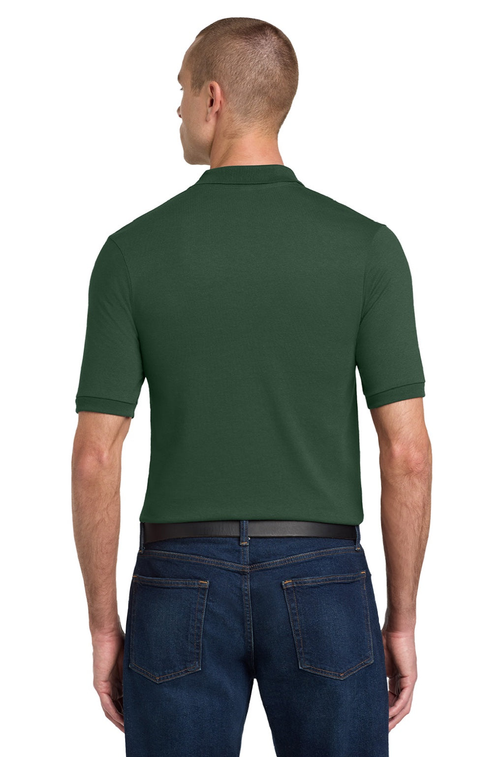 Jerzees 437M/437MSR Mens SpotShield Stain Resistant Short Sleeve Polo Shirt Forest Green Model Back