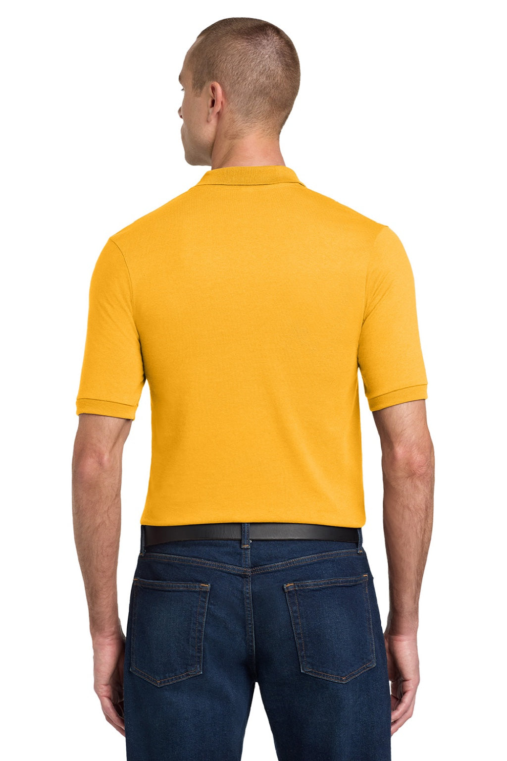 Jerzees 437M/437MSR Mens SpotShield Stain Resistant Short Sleeve Polo Shirt Gold Model Back