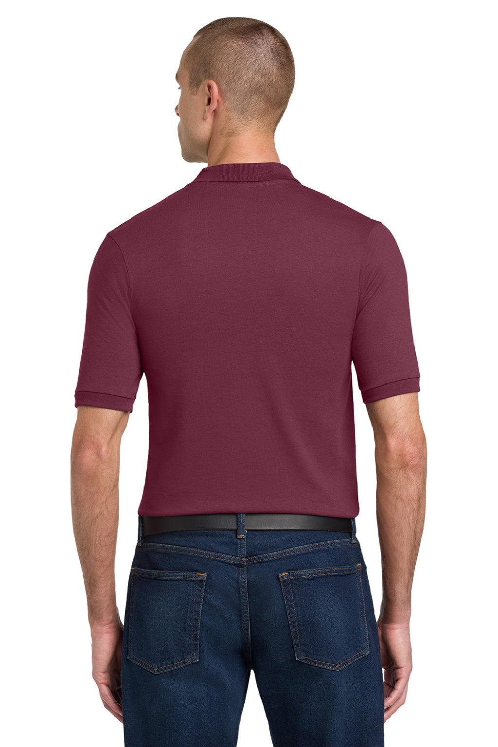 Jerzees 437M/437MSR Mens SpotShield Stain Resistant Short Sleeve Polo Shirt Maroon Model Back