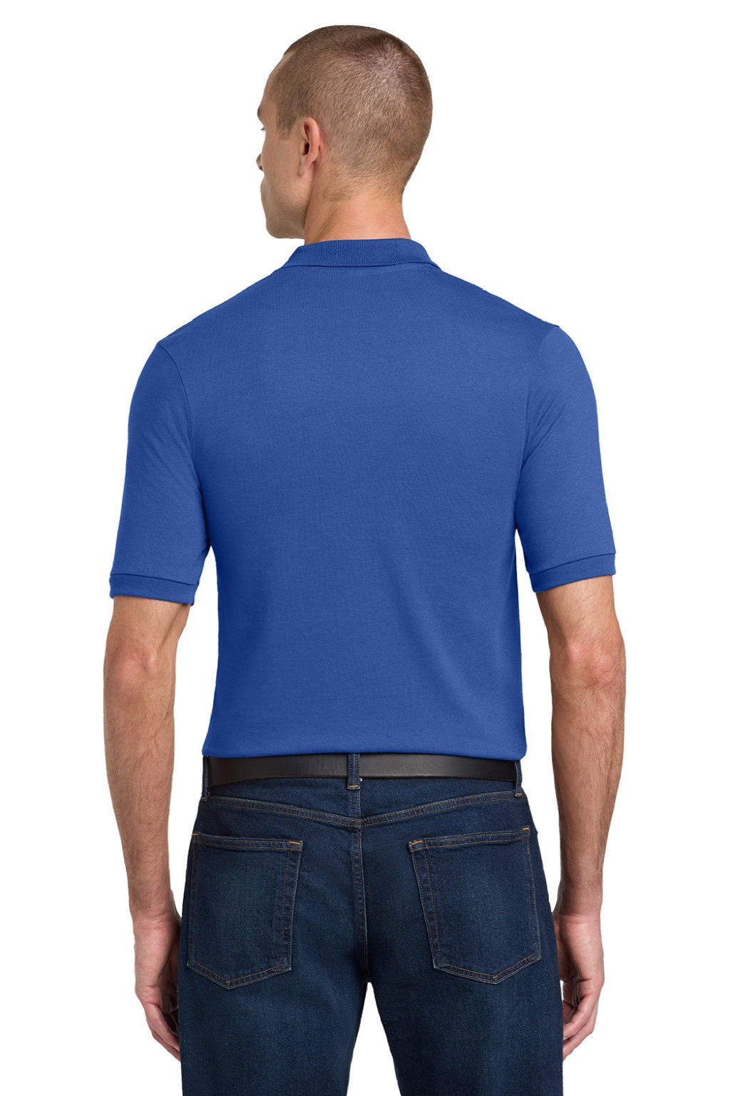 Jerzees 437M/437MSR Mens SpotShield Stain Resistant Short Sleeve Polo Shirt Royal Blue Model Back
