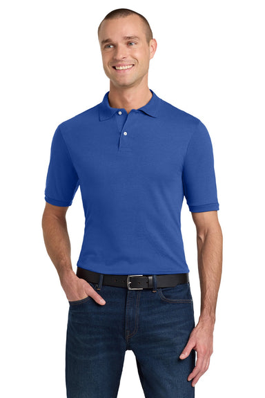 Jerzees 437M/437MSR Mens SpotShield Stain Resistant Short Sleeve Polo Shirt Royal Blue Model Front