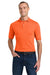 Jerzees 437M/437MSR Mens SpotShield Stain Resistant Short Sleeve Polo Shirt Safety Orange Model Front