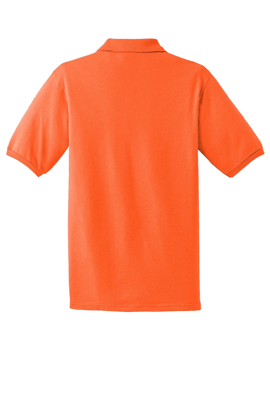 Jerzees 437M/437MSR Mens SpotShield Stain Resistant Short Sleeve Polo Shirt Safety Orange Flat Back