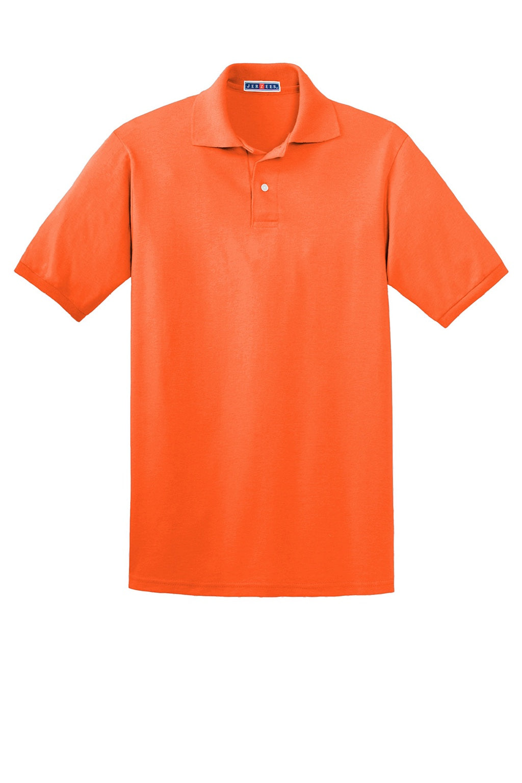 Jerzees 437M/437MSR Mens SpotShield Stain Resistant Short Sleeve Polo Shirt Safety Orange Flat Front