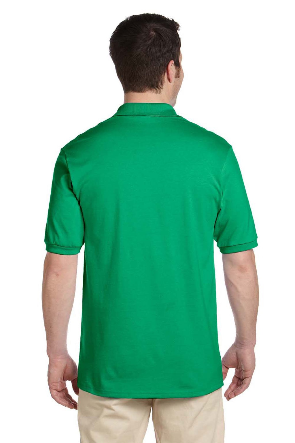 Jerzees 437M/437MSR Mens SpotShield Stain Resistant Short Sleeve Polo Shirt Kelly Green Model Back