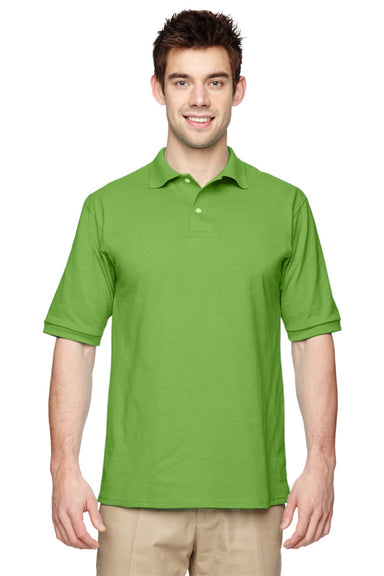 Jerzees 437M/437MSR Mens SpotShield Stain Resistant Short Sleeve Polo Shirt Kiwi Green Model Front