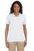 Jerzees 437WR Womens SpotShield Stain Resistant Short Sleeve Polo Shirt White Model Front