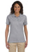Jerzees 437WR Womens SpotShield Stain Resistant Short Sleeve Polo Shirt Oxford Grey Model Front
