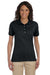Jerzees 437WR Womens SpotShield Stain Resistant Short Sleeve Polo Shirt Black Model Front