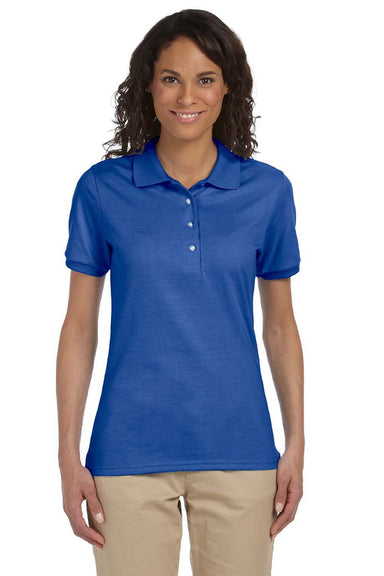 Jerzees 437WR Womens SpotShield Stain Resistant Short Sleeve Polo Shirt Royal Blue Model Front
