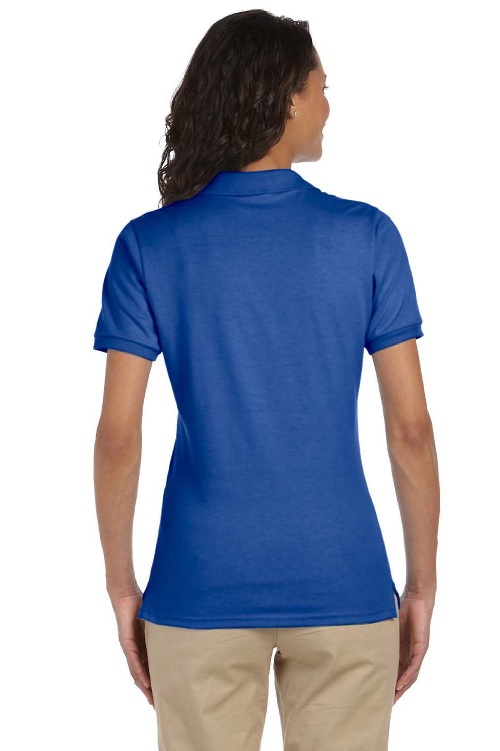 Jerzees 437WR Womens SpotShield Stain Resistant Short Sleeve Polo Shirt Royal Blue Model Back