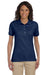 Jerzees 437WR Womens SpotShield Stain Resistant Short Sleeve Polo Shirt Navy Blue Model Front
