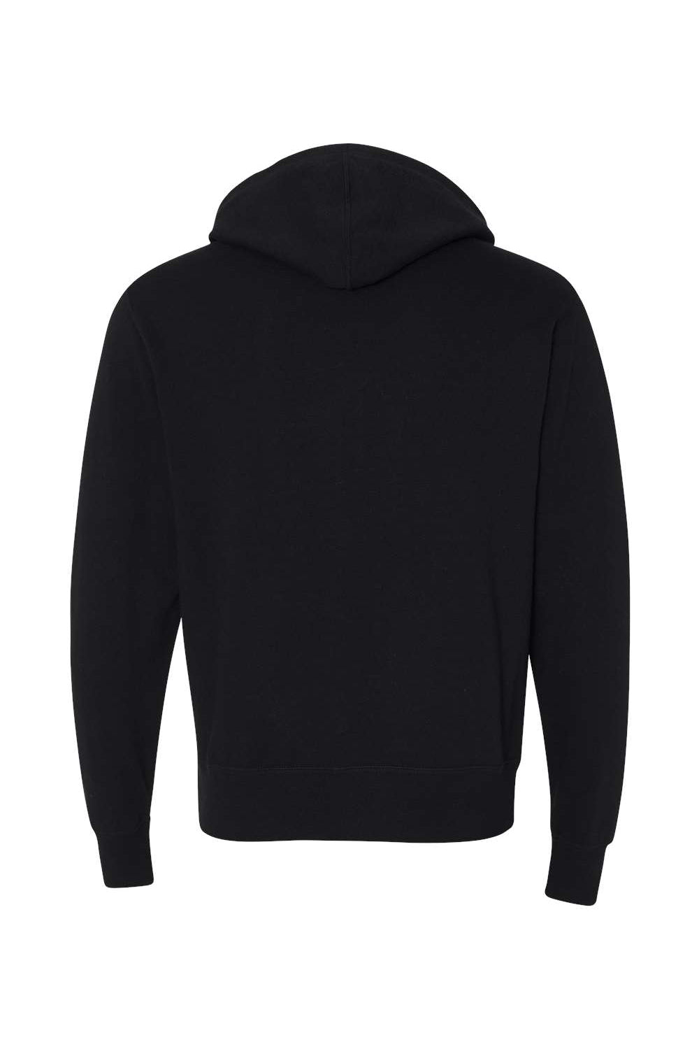 Independent Trading Company PRM90HTZ Mens French Terry Full Zip Hooded Sweatshirt Hoodie w/ Pockets Black Flat Back