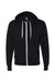 Independent Trading Company PRM90HTZ Mens French Terry Full Zip Hooded Sweatshirt Hoodie w/ Pockets Black Flat Front