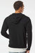 Independent Trading Company PRM90HTZ Mens French Terry Full Zip Hooded Sweatshirt Hoodie w/ Pockets Black Model Back