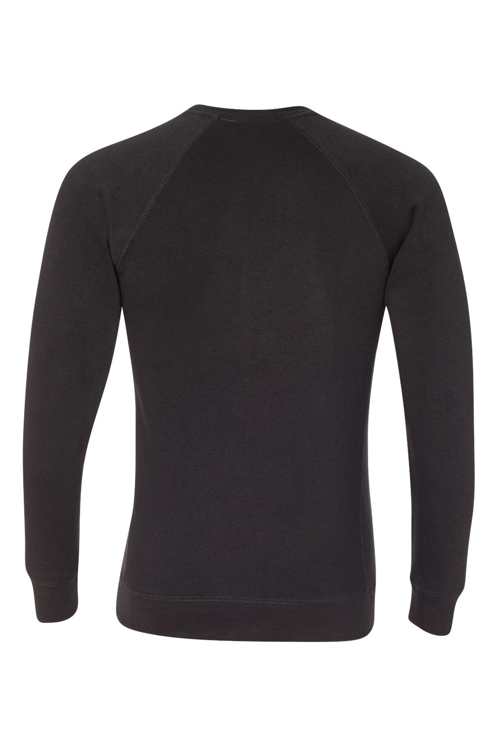 Independent Trading Co. PRM30SBC Mens Special Blend Crewneck Raglan Sweatshirt Black Flat Back