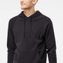 Independent Trading Company Mens Special Blend Raglan Hooded Sweatshirt Hoodie w/ Pouch Pocket - Black
