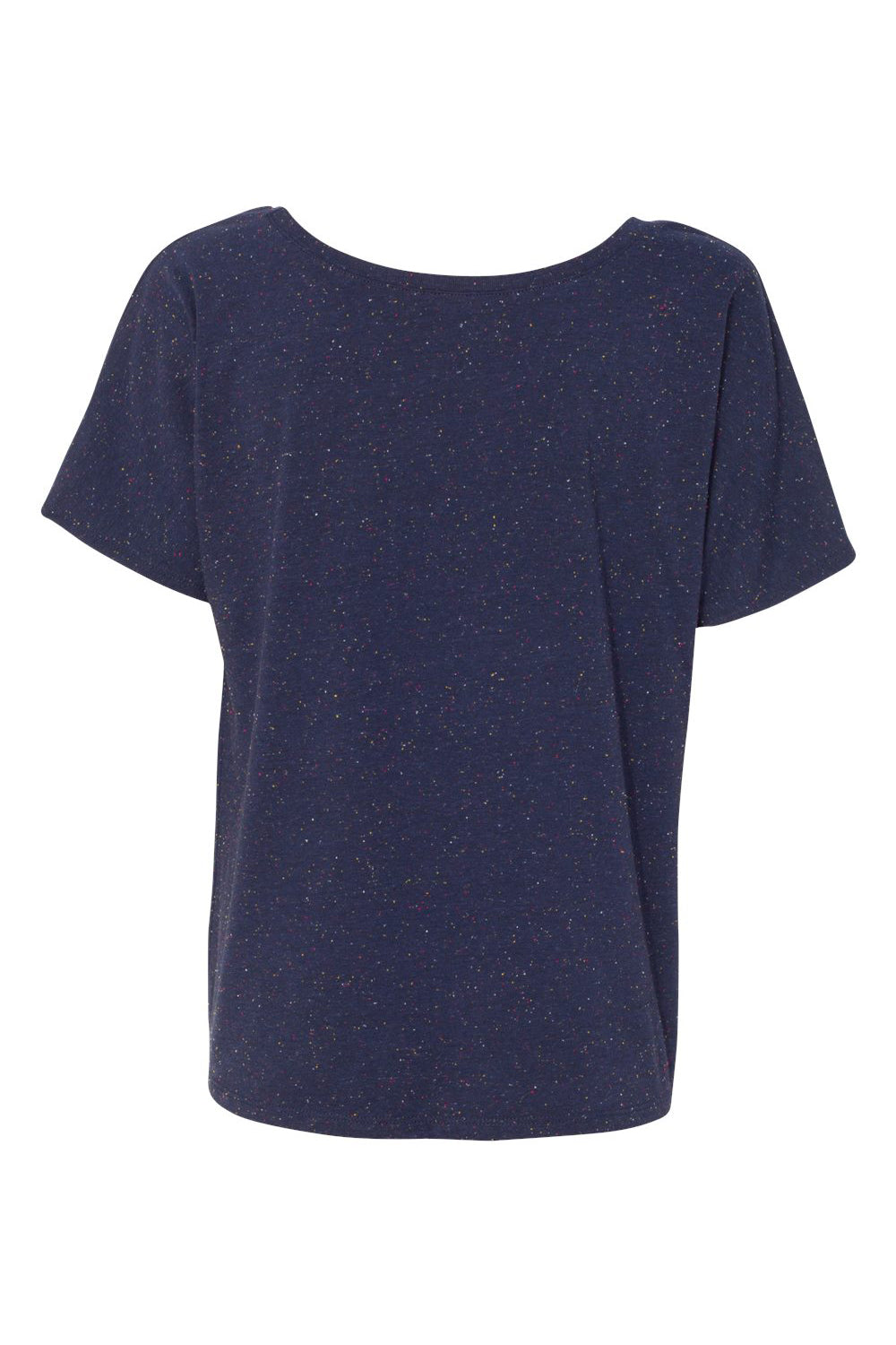 Bella + Canvas BC8816/8816 Womens Slouchy Short Sleeve Wide Neck T-Shirt Navy Blue Speckled Flat Back