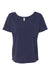 Bella + Canvas BC8816/8816 Womens Slouchy Short Sleeve Wide Neck T-Shirt Navy Blue Speckled Flat Front