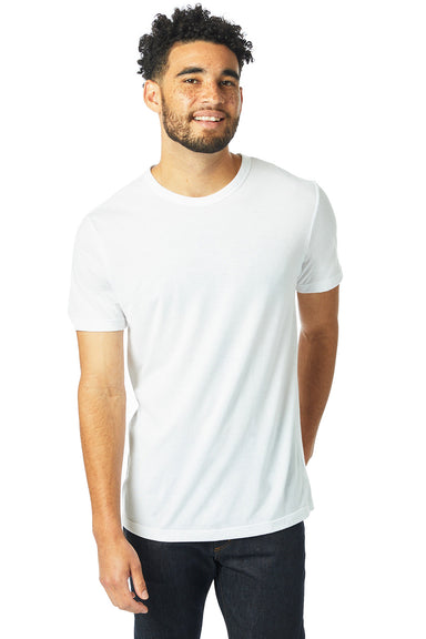 Alternative 4400HM Mens Modal Short Sleeve Crewneck T-Shirt White Model Front