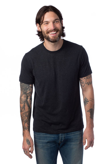 Alternative 4400HM Mens Modal Short Sleeve Crewneck T-Shirt Black Model Front