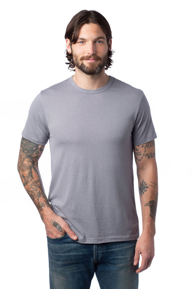 Alternative 4400HM Mens Modal Short Sleeve Crewneck T-Shirt Nickel Grey Model Front