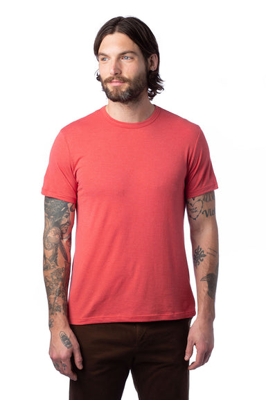 Alternative 4400HM Mens Modal Short Sleeve Crewneck T-Shirt Faded Red Model Front